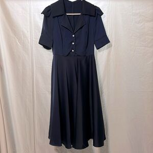 NWT Blue Retro Stage A-Line Dress